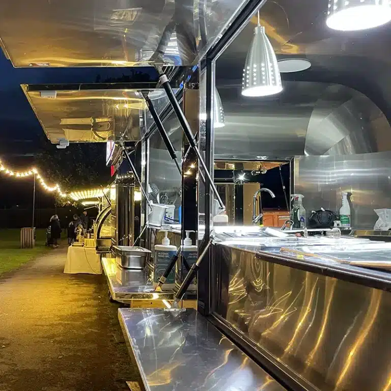 food trailer catering hatch shelf