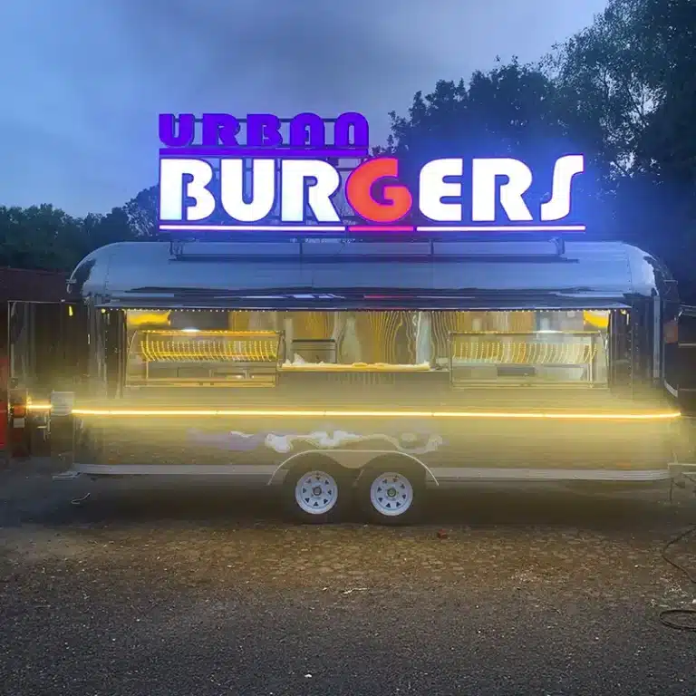 festival food trailer illuminated